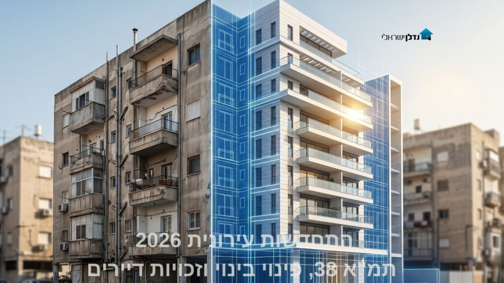 בניין ישן הופך לחדש בהדמיית לפני ואחרי – התחדשות עירונית תמא 38 ופינוי בינוי