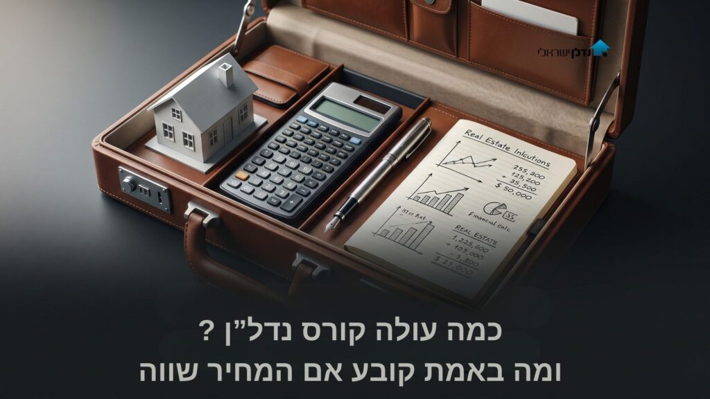 תיק עסקים פתוח עם דגם בית מחשבון ופנקס חישובי נדל״ן – כמה עולה קורס נדלן 2026 והשוואת מסלולים
