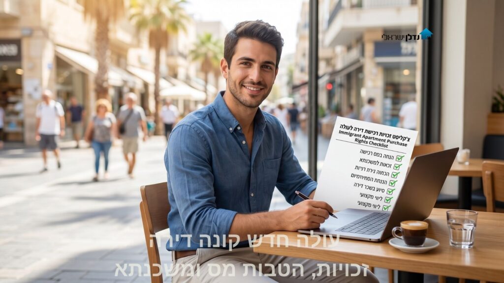 עולה חדש עם צ'קליסט זכויות רכישת דירה בבית קפה ישראלי – הטבות מס ומשכנתא לעולים