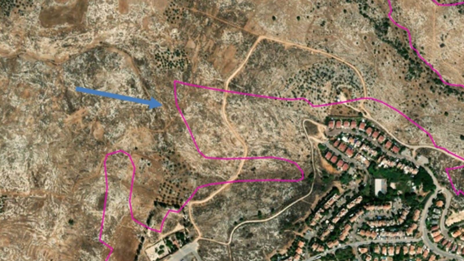 מפת מיקום של הקרקע באלפי מנשה - 7 דקות מכפר סבא