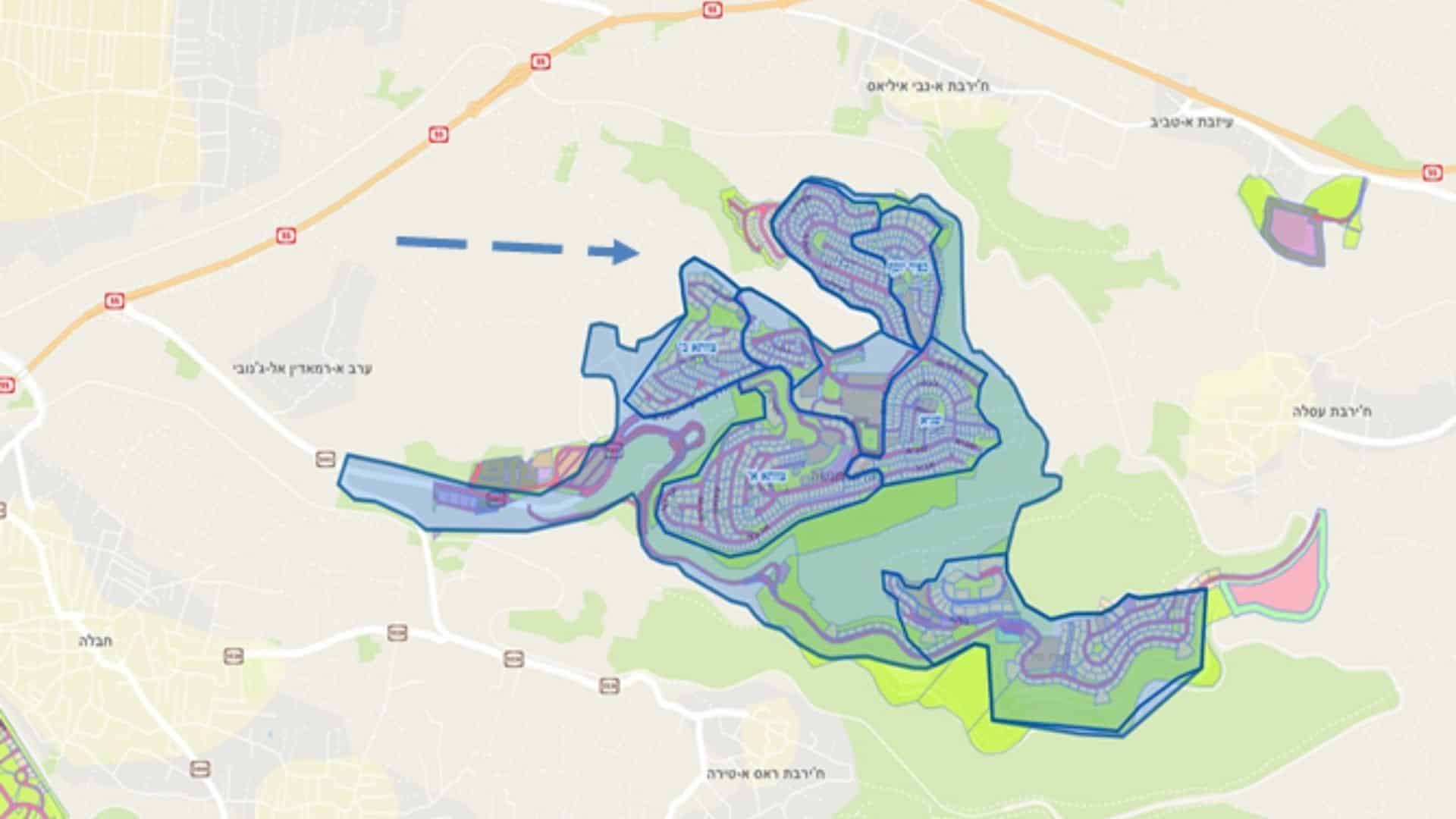 תצלום השטח באלפי מנשה - בתחילת תהליך השבחה